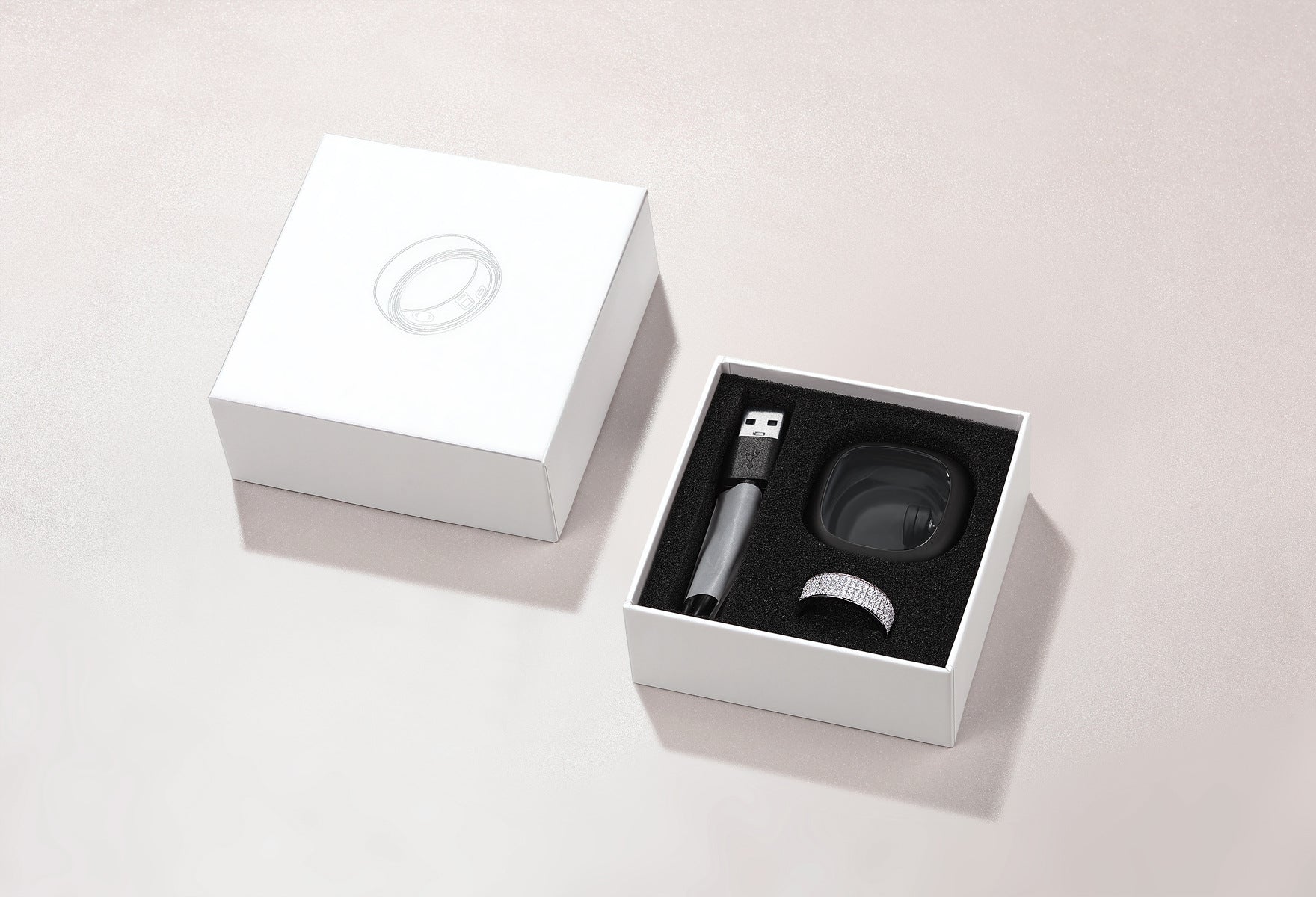 Health Star Smart Ring Integrated Blood Oxygen Monitoring S925 Silver Inlaid Moissanite Ring