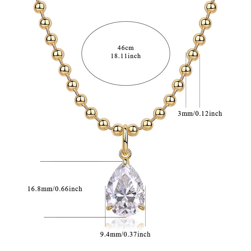 Wish Light Water Drop Shape Moissanite Necklace For Women