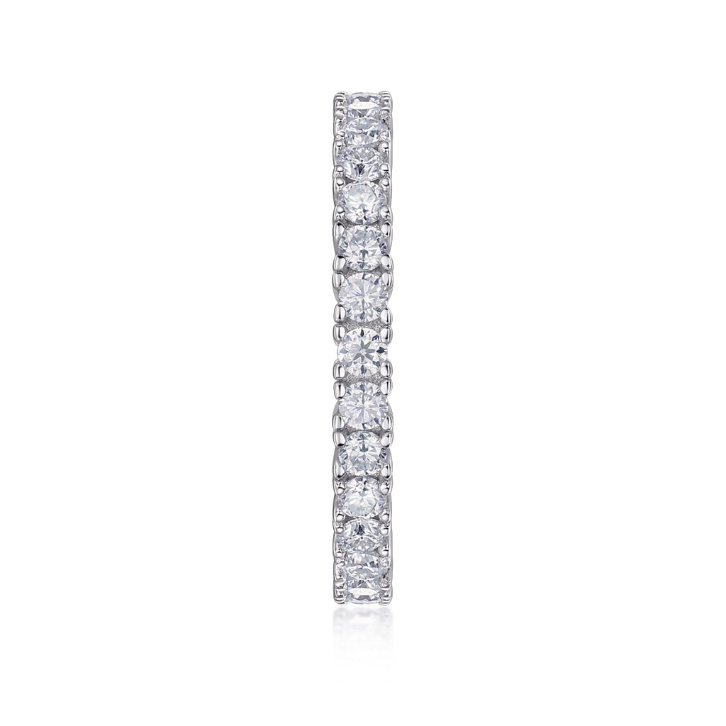 Stackable S925 Silver Inlaid Moissanite Ring