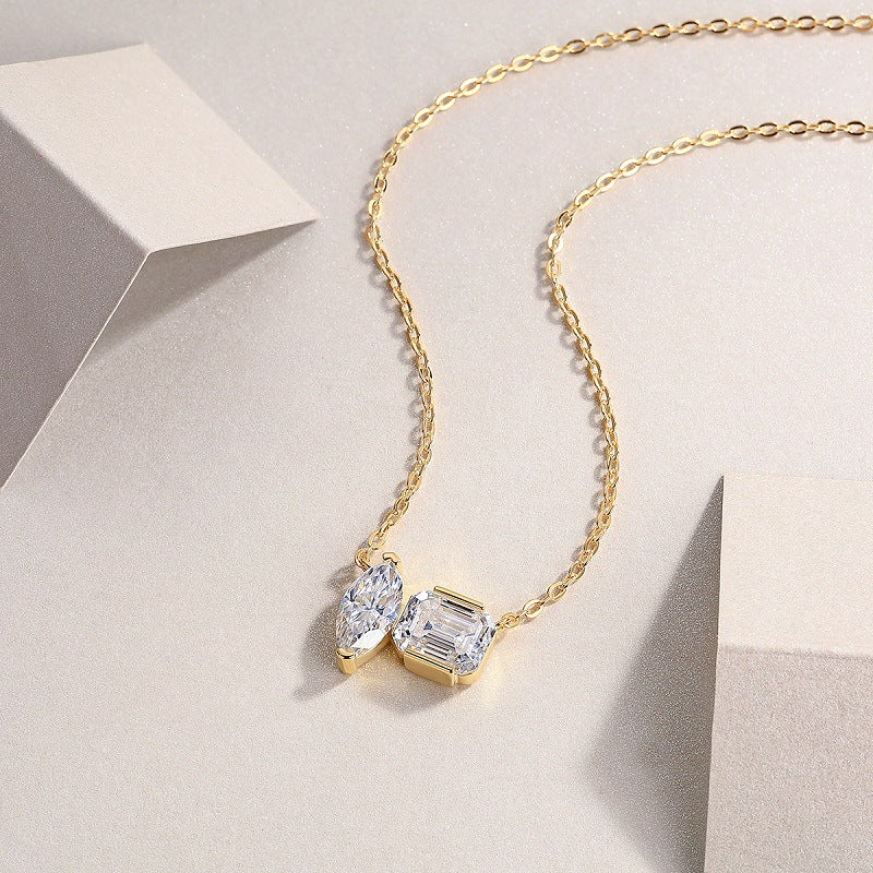 Double Diamond Phantom Moissanite Necklace For Women