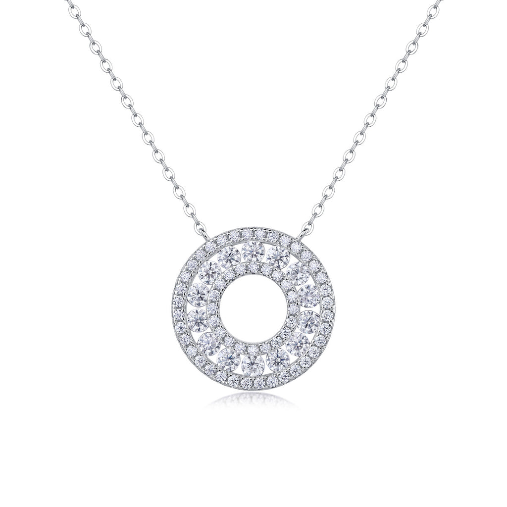Encounter 1 Carat Moissanite Round Pendant Clavicle Necklace