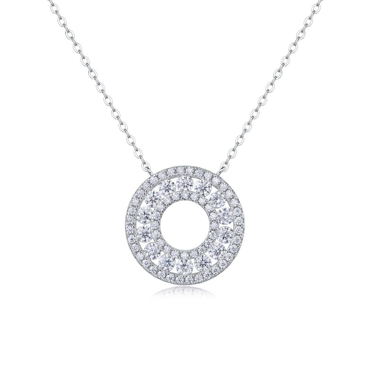 Encounter 1 Carat Moissanite Round Pendant Clavicle Necklace