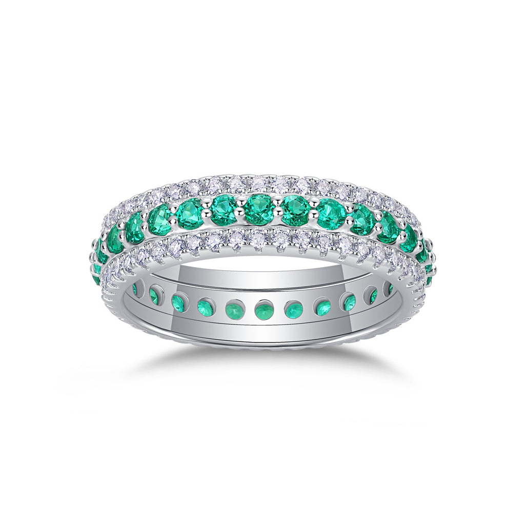 Colorful Cultivated Gemstone Moissanite Ring for Women