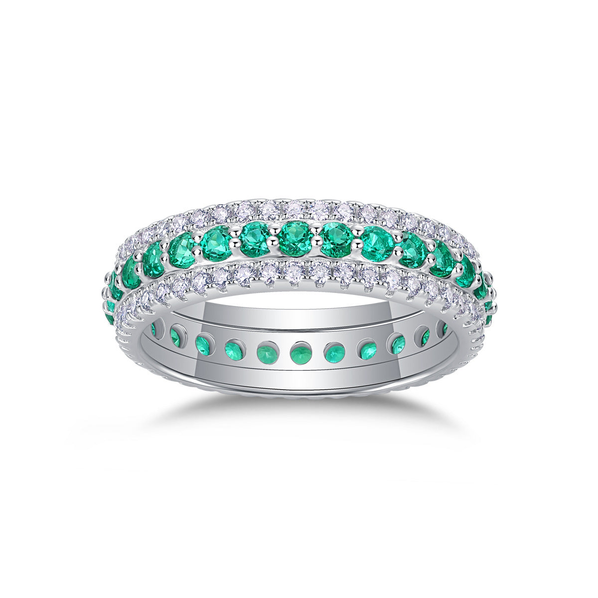 Colorful Cultivated Gemstone Moissanite Ring for Women