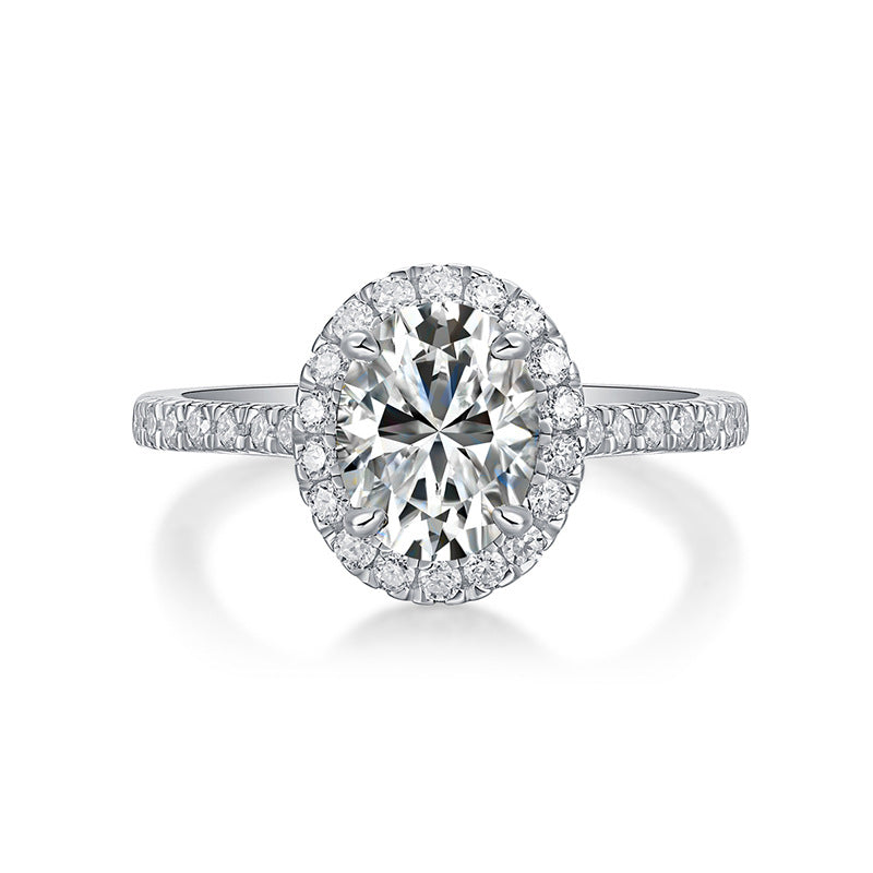 Egg-shaped 7*9 Moissanite Diamond Ring for Women