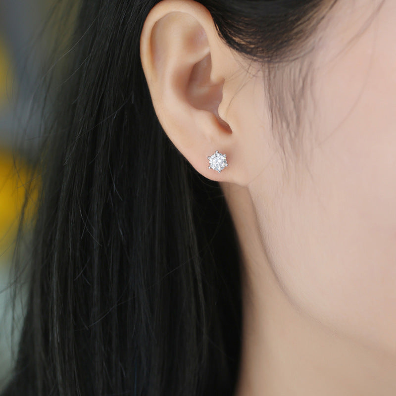 4CT(2CT*2)D-VVS1 Lab-Grown Diamond Six-Prong Unisex Earrings