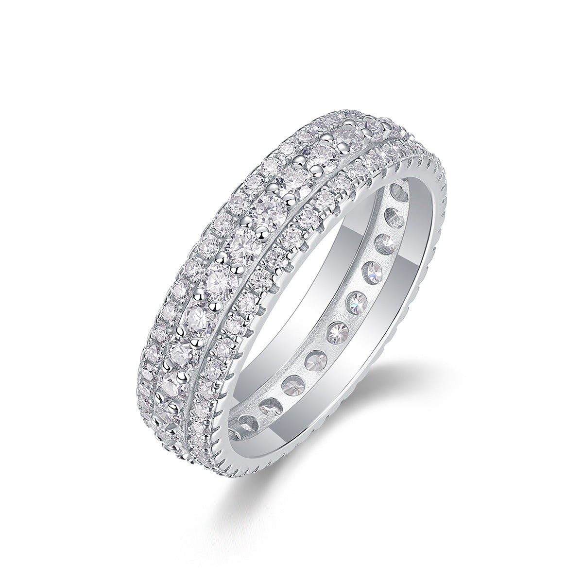 Colorful Cultivated Gemstone Moissanite Ring for Women