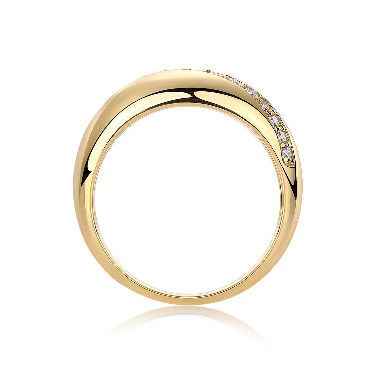 Vintage Gold Moissanite Electroplated 18K Gold Ring for Women