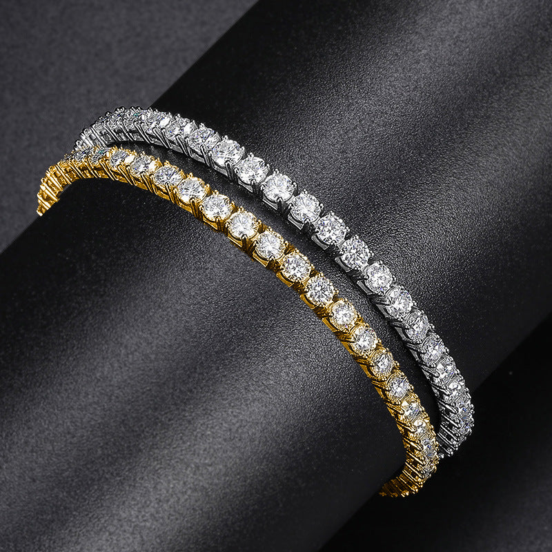 High Quality Men's and Women's Moissanite Bracelet S925 Plated with 18K Gold