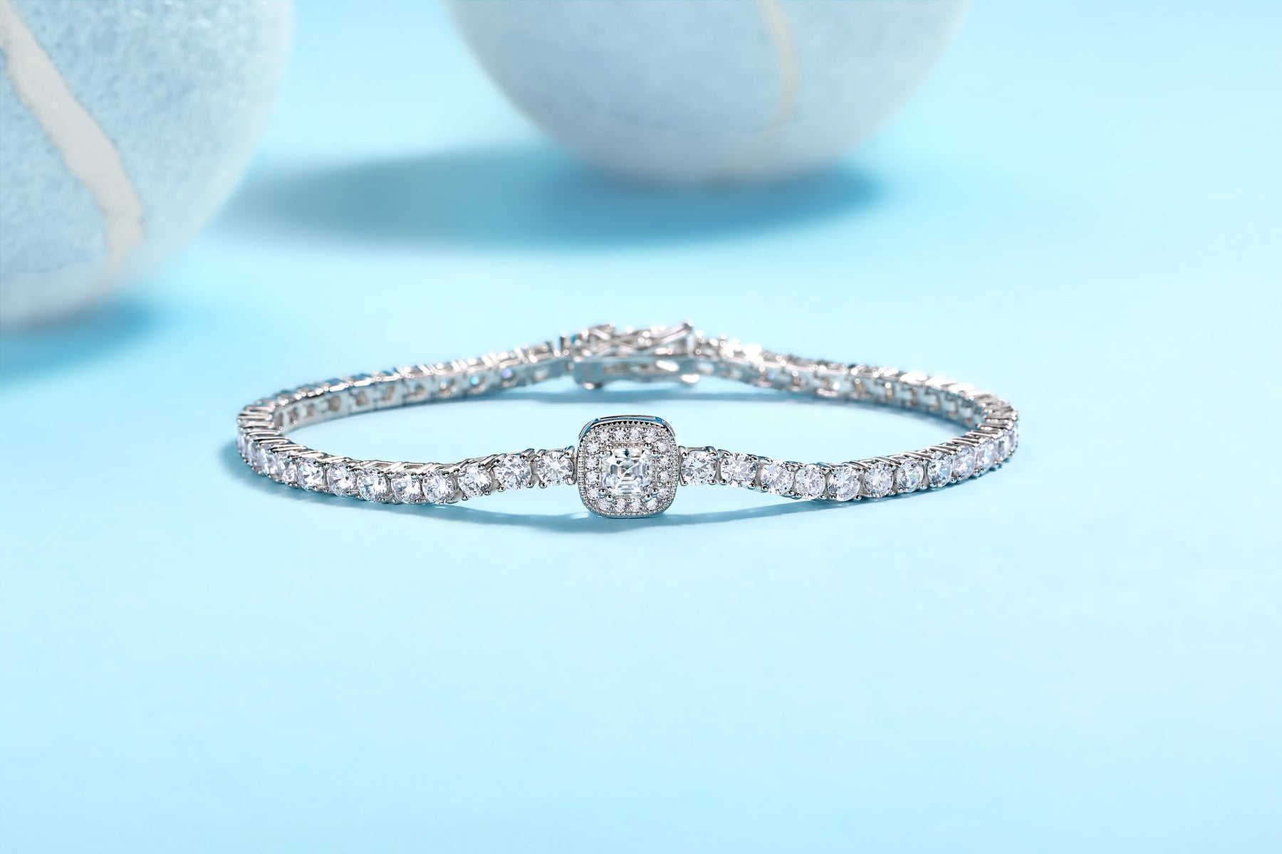 Men's and Women's Hip-Hop Moissanite Tennis Bracelet S925 Sterling Silver Tennis Plated with 18K Gold