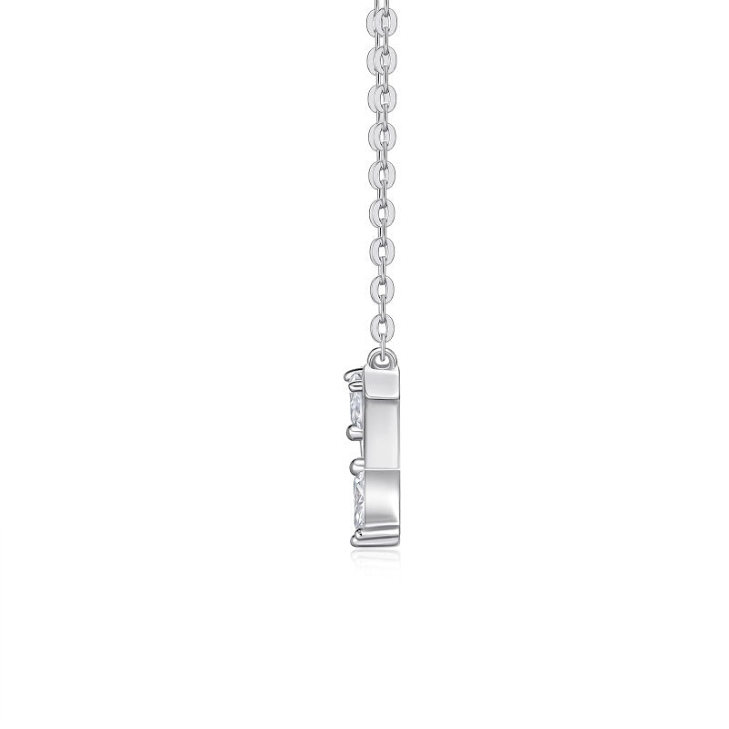 1.2 Carat Moissanite Butterfly Necklace S925 Silver Plated 18K White Gold