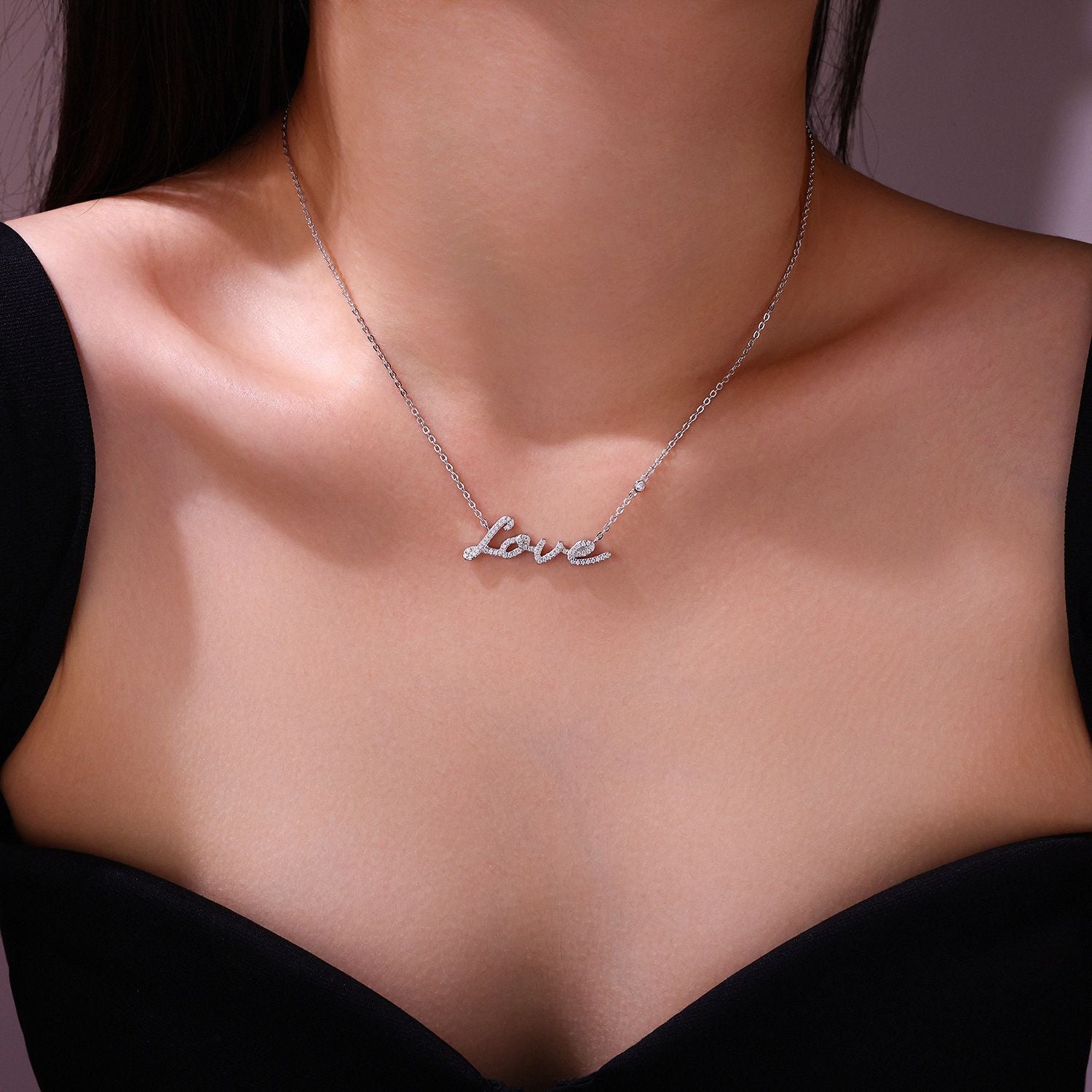 Love Moissanite jewelry Fairy Diamond Necklace for Women