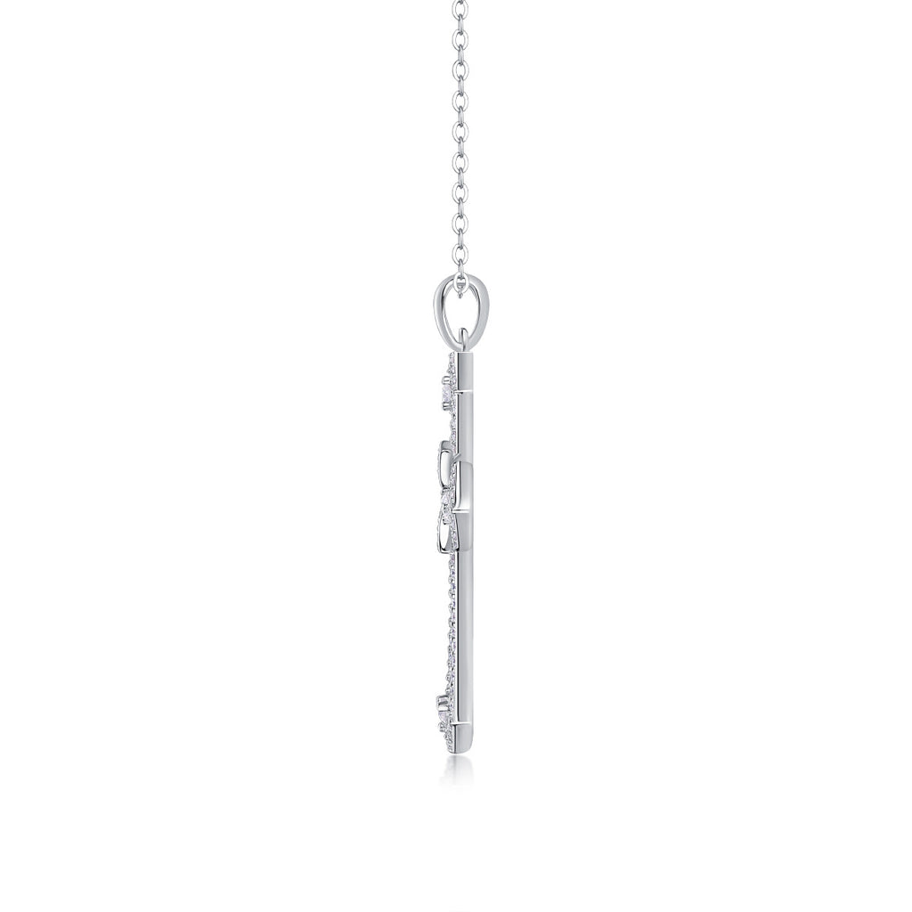 S925 Plated 18K Moissanite Cross Pendant Necklace for Women
