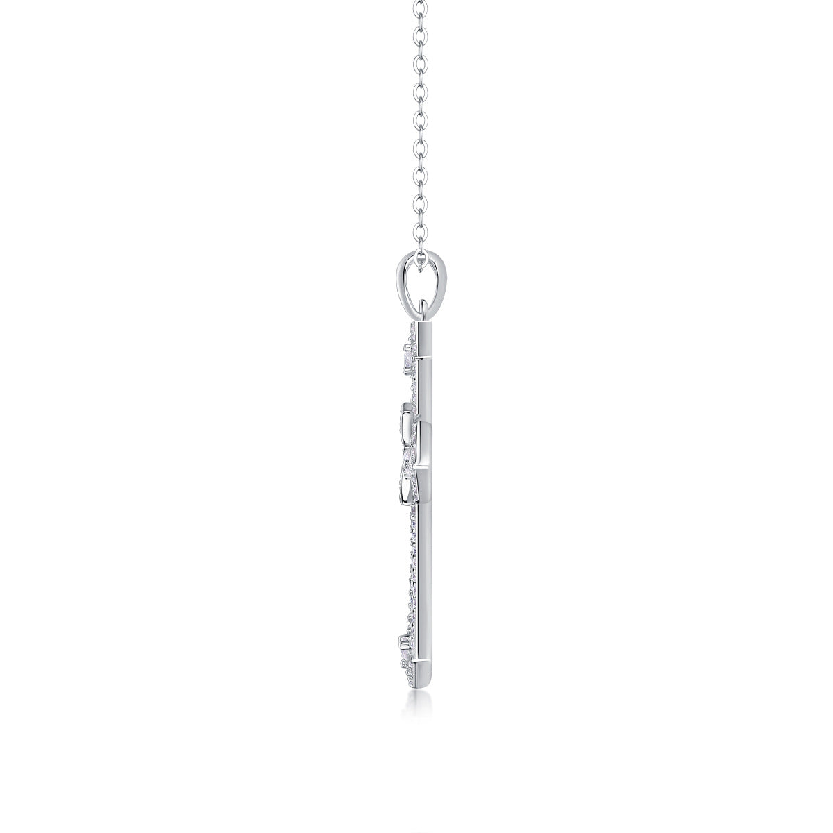 S925 Plated 18K Moissanite Cross Pendant Necklace for Women