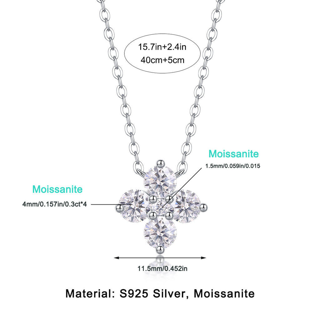 S925 Silver 1.2 Carat Moissanite Pendant Necklace
