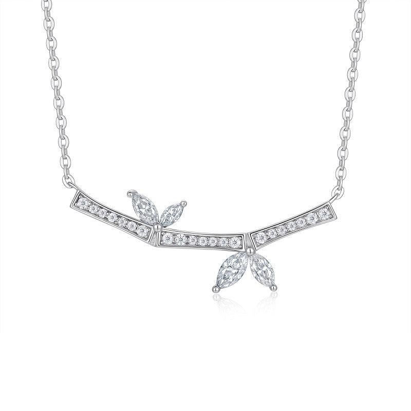 1.2 Carat Moissanite Butterfly Necklace S925 Silver Plated 18K White Gold