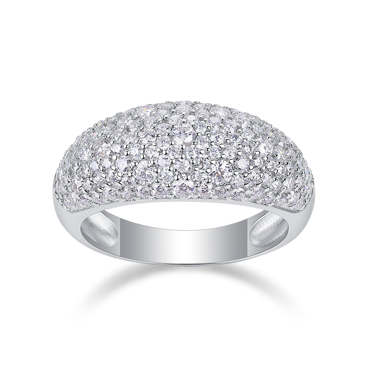 Unisex Moissanite Hip-Hop Style Ring S925 Silver Plated with 18K White Gold