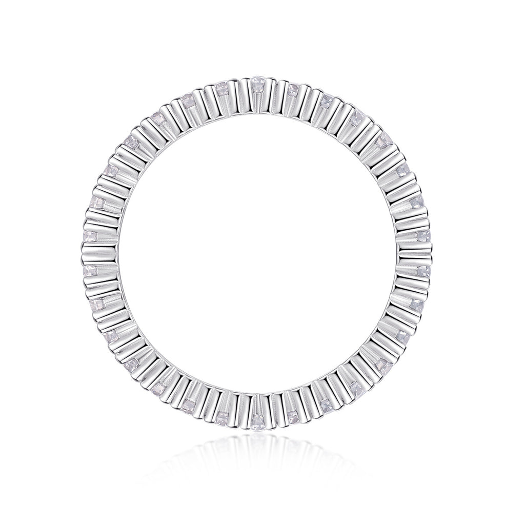Stackable S925 Silver Inlaid Moissanite Ring