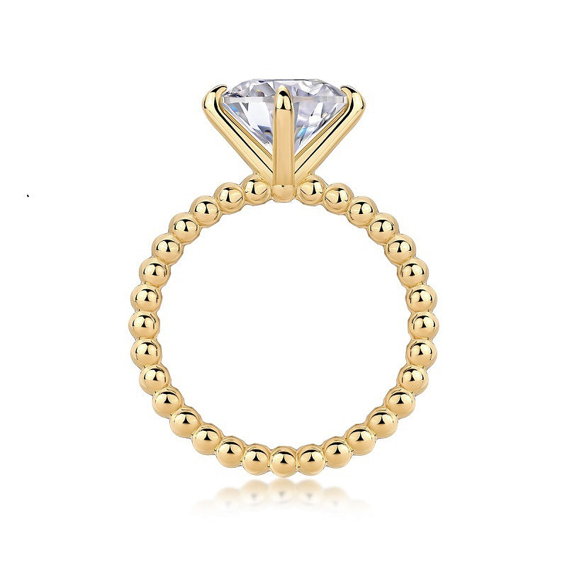3 Carat Moissanite S925 Silver Plated 18K Gold Women's Ring