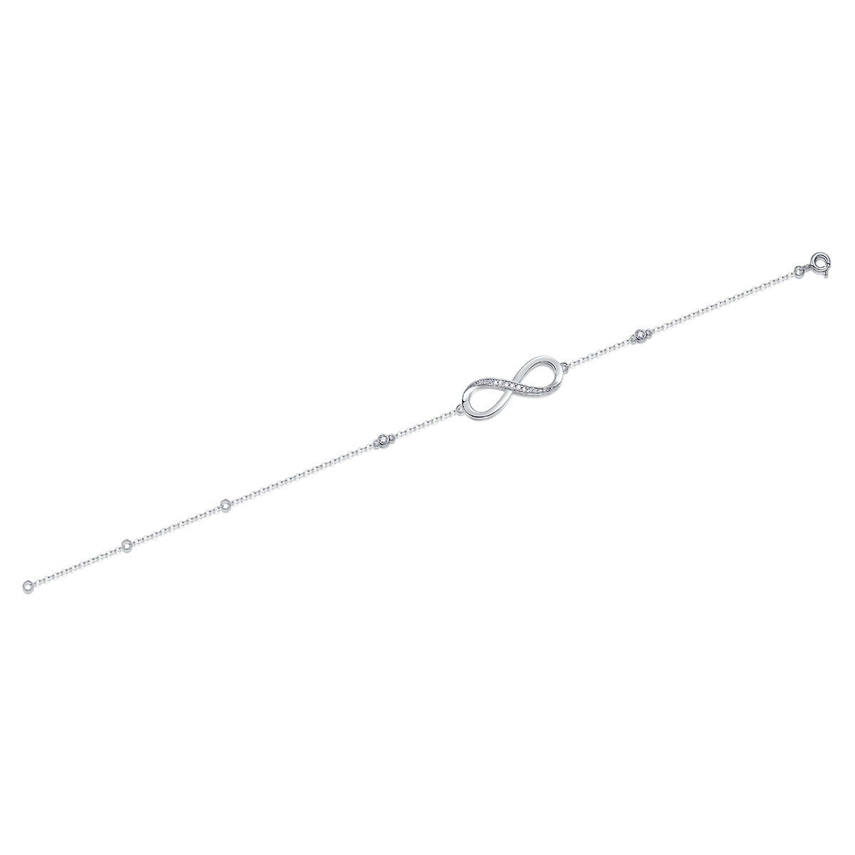 Moissanite S925 Sterling Silver Plated 18K Gold Lucky 8 Bracelet