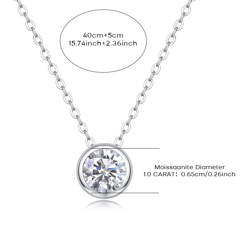 1 Carat Moissanite Necklace for Women