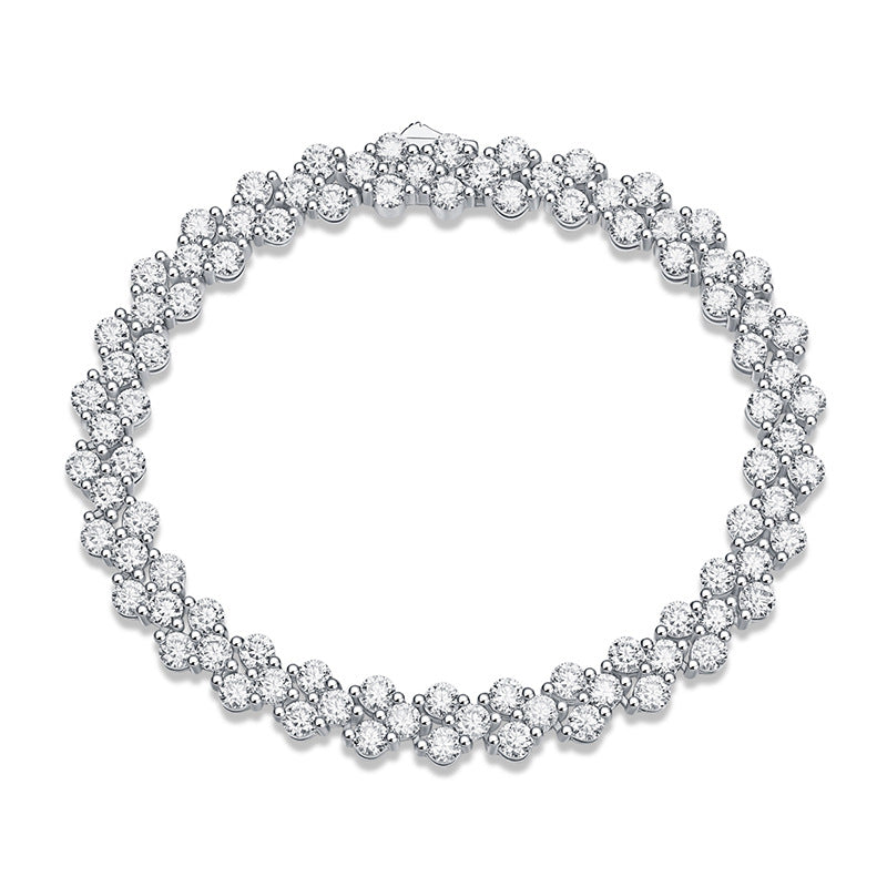 9 Carat Moissanite Luxury Bracelet S925 Silver Plated 18K Gold Women's Style