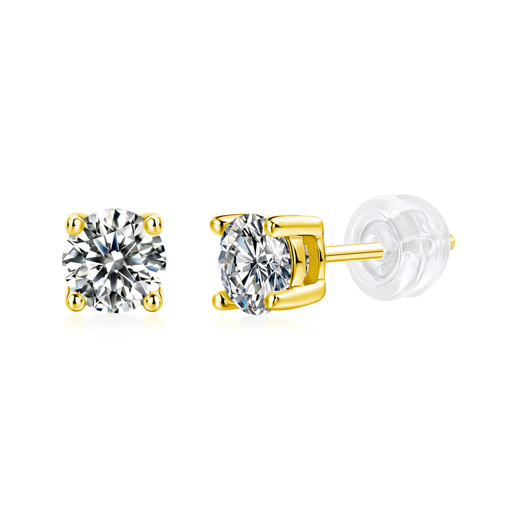 2CT(1CT*2)D-VVS1 Lab Grown Diamond Stud Earrings for Men and Women