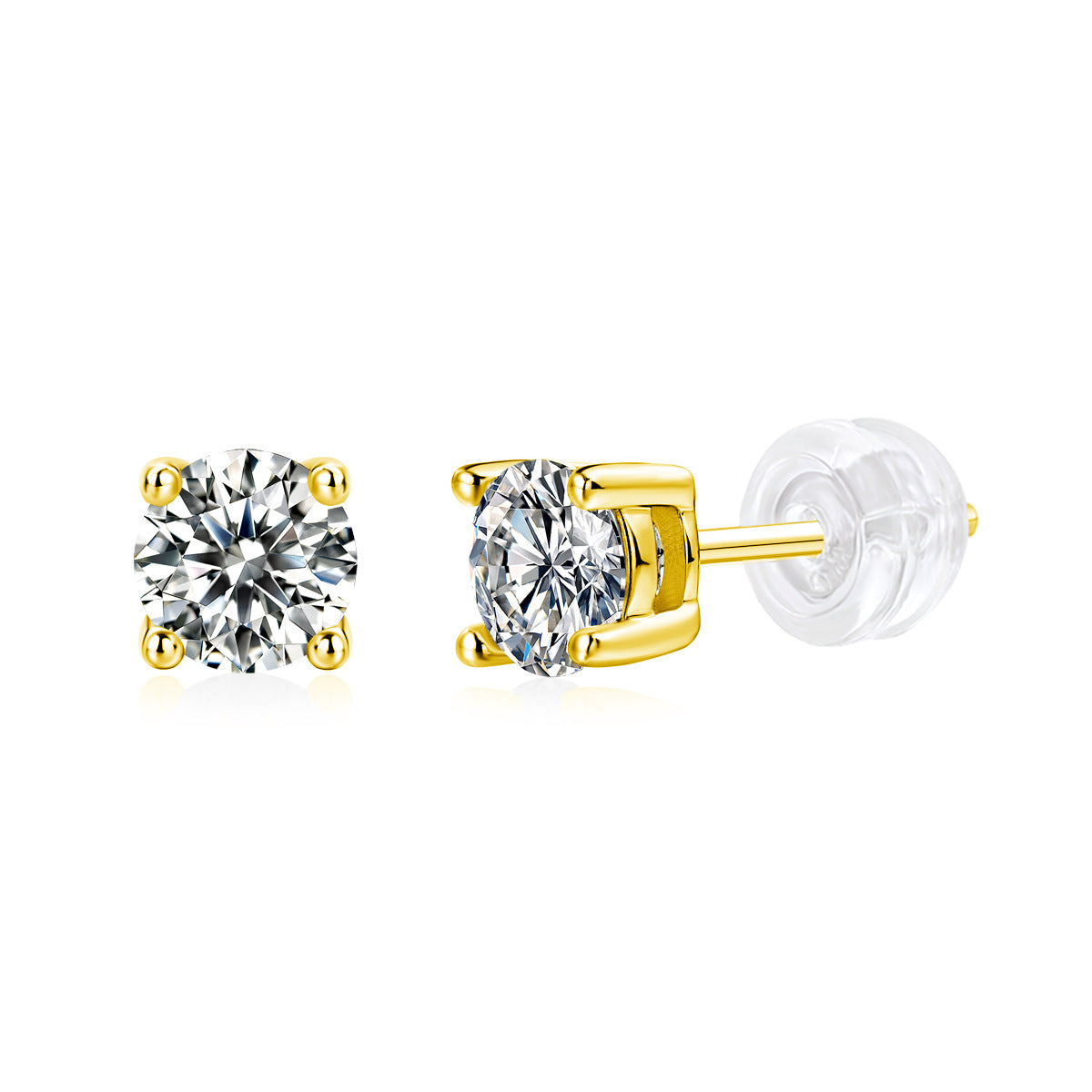 2CT(1CT*2)D-VVS1 Lab Grown Diamond Stud Earrings for Men and Women