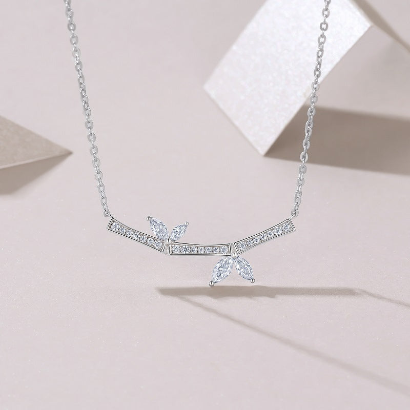 1.2 Carat Moissanite Butterfly Necklace S925 Silver Plated 18K White Gold