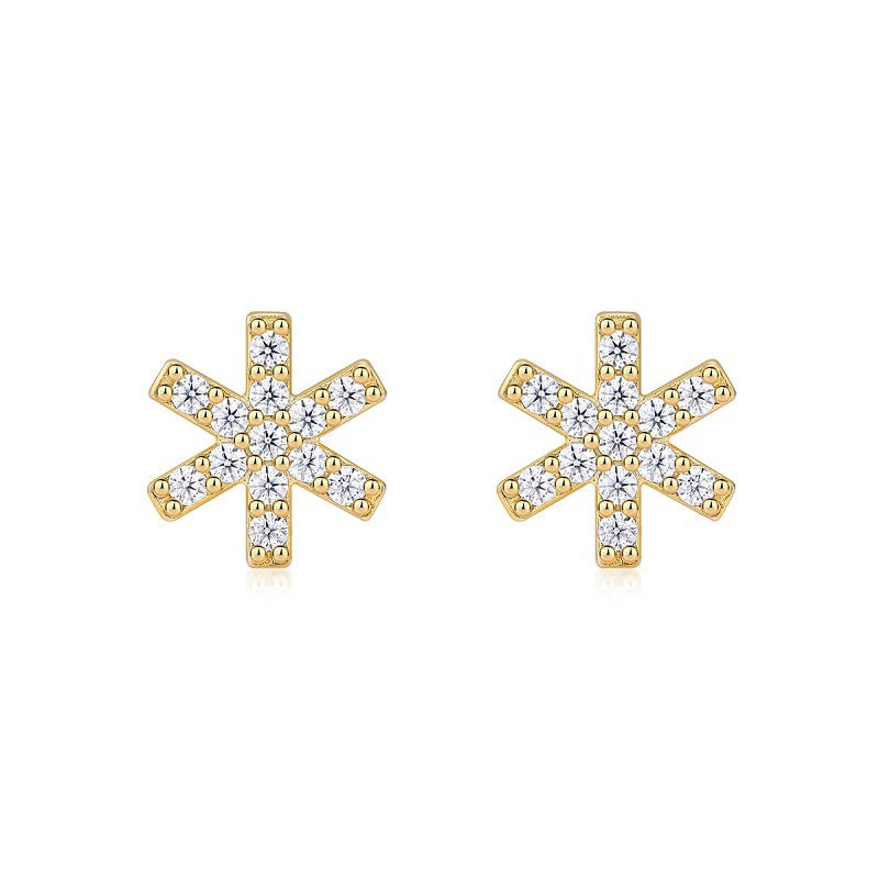Christmas Snowflake Moissanite Diamond Stud Earrings