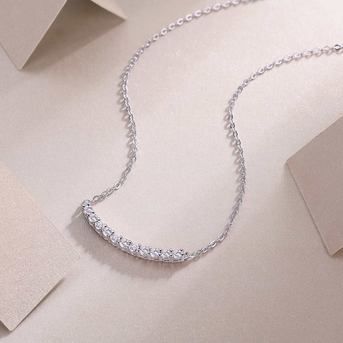 Loose Feel Single Row Moissanite Necklace For Women