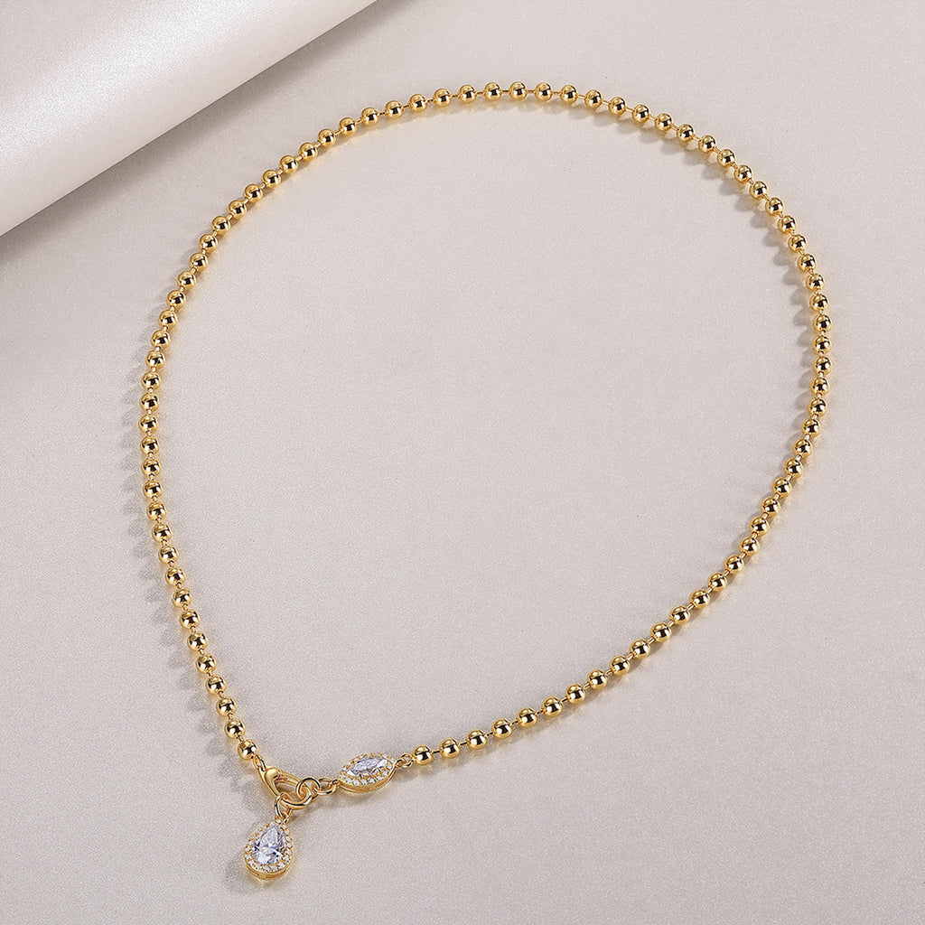 Twilight Orchid Double Diamond Moissanite 18K Gold Plated 18K Silver Necklace