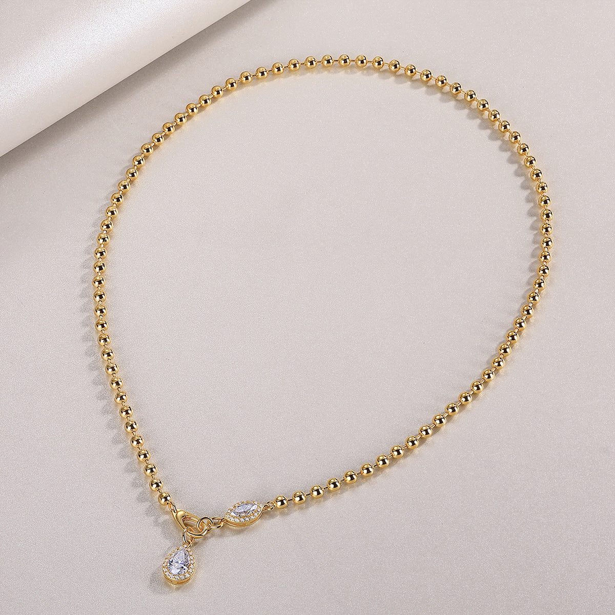 Twilight Orchid Double Diamond Moissanite 18K Gold Plated 18K Silver Necklace