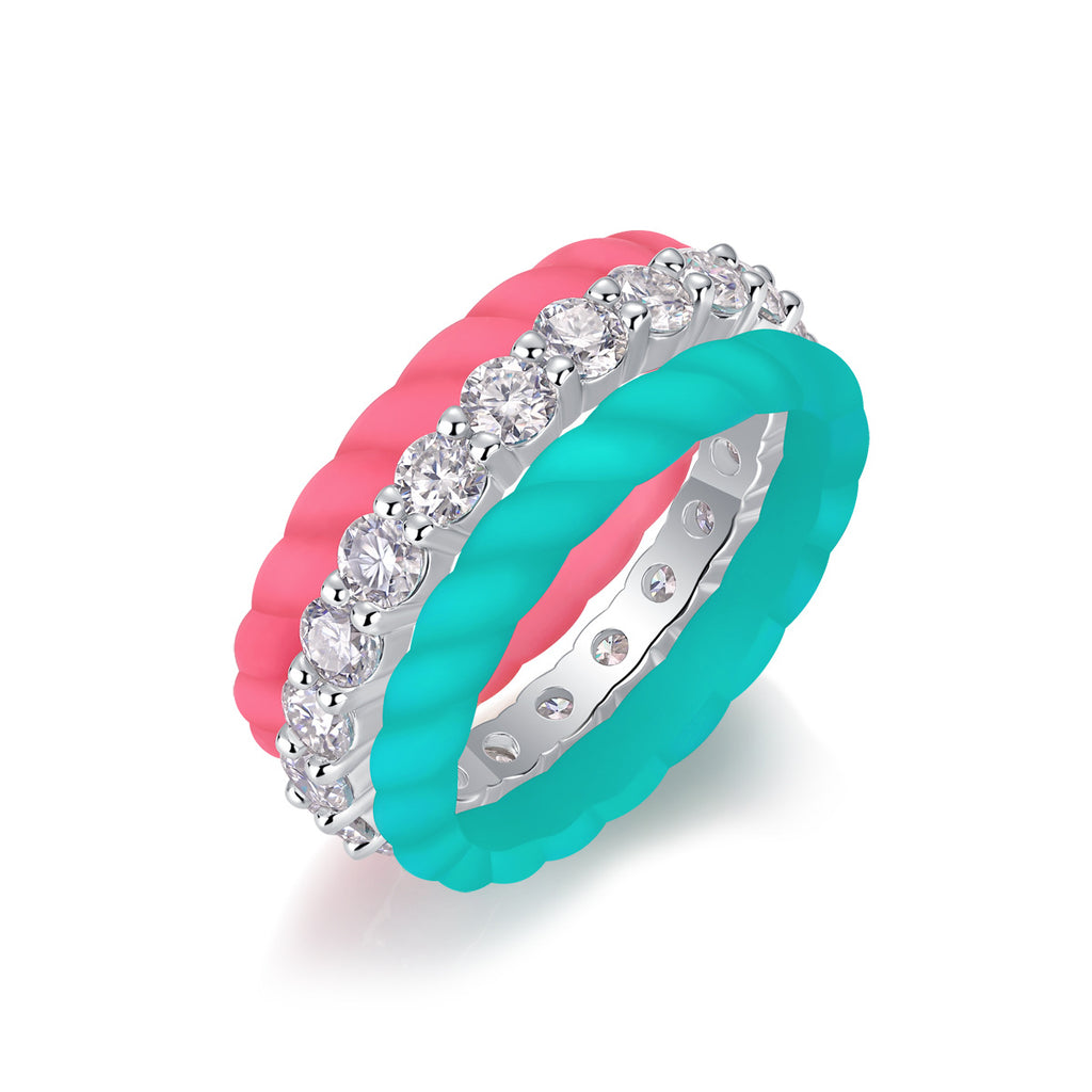 Moissanite Combination Stackable Rings
