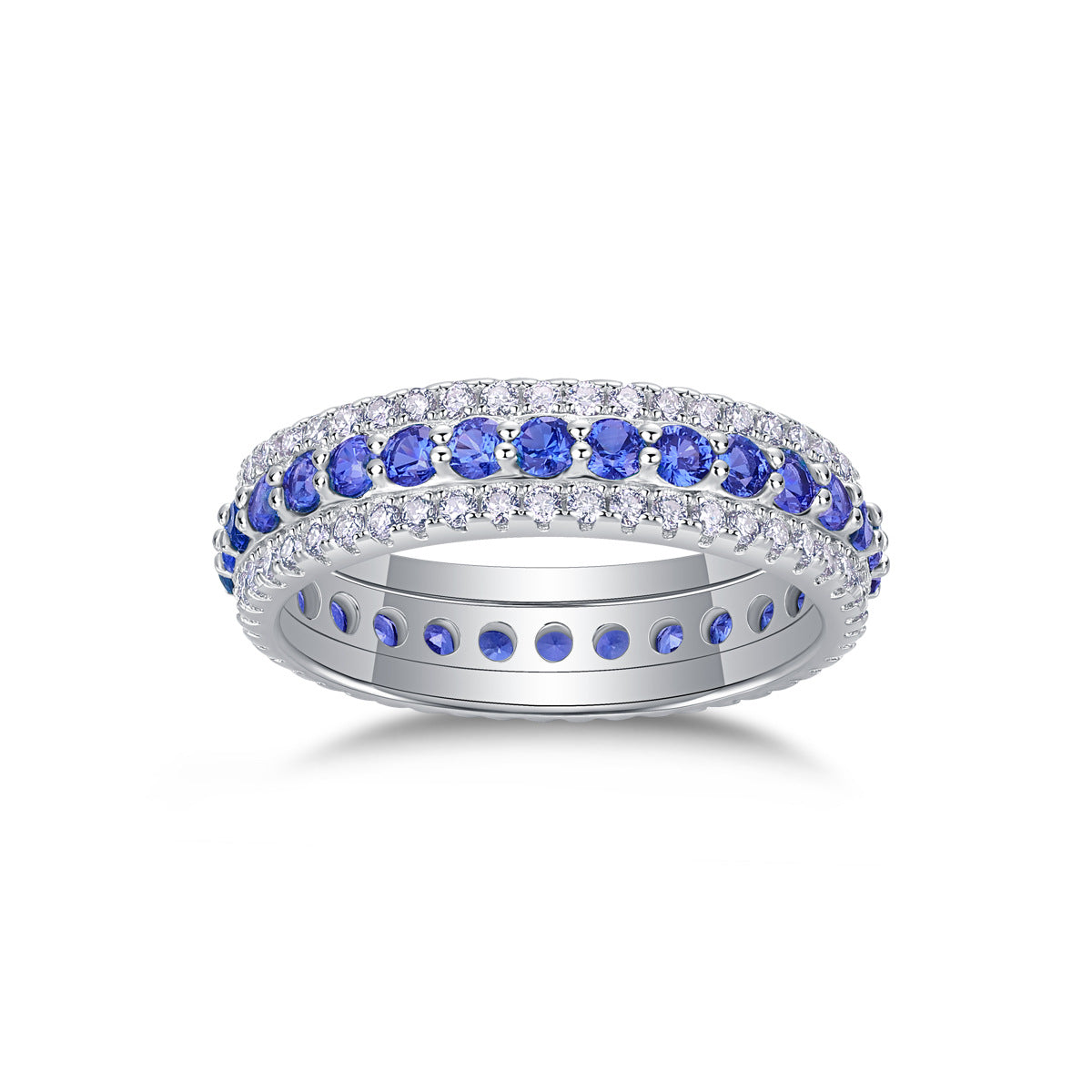 Colorful Cultivated Gemstone Moissanite Ring for Women
