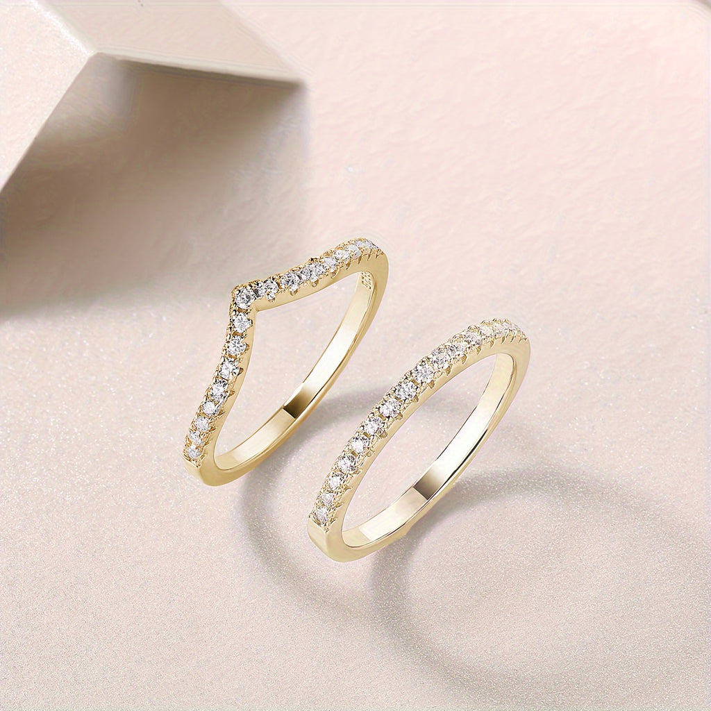 Stackable Moissanite Diamond Ring Set