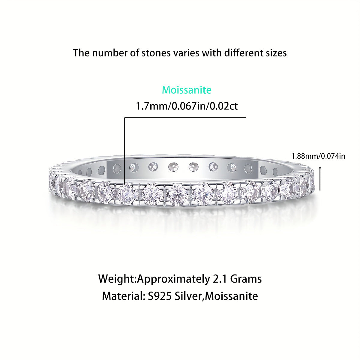 Moissanite Diamond Ring Female S925 Silver Plated with 18K Gold