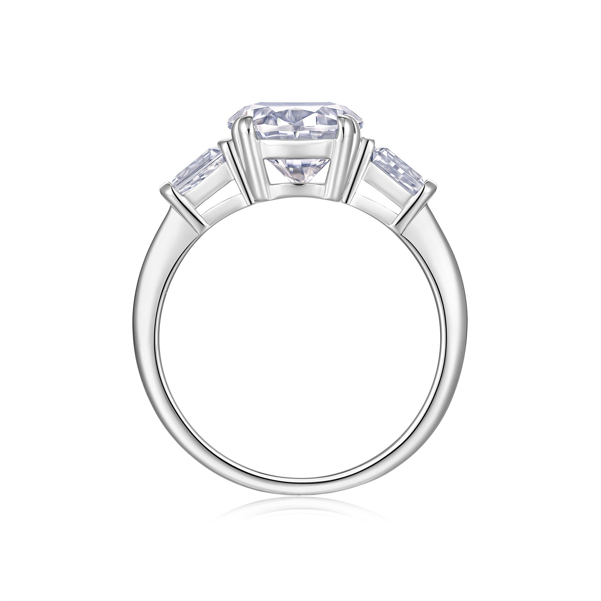8*10 Egg-Shaped Moissanite Diamond Ring for Women