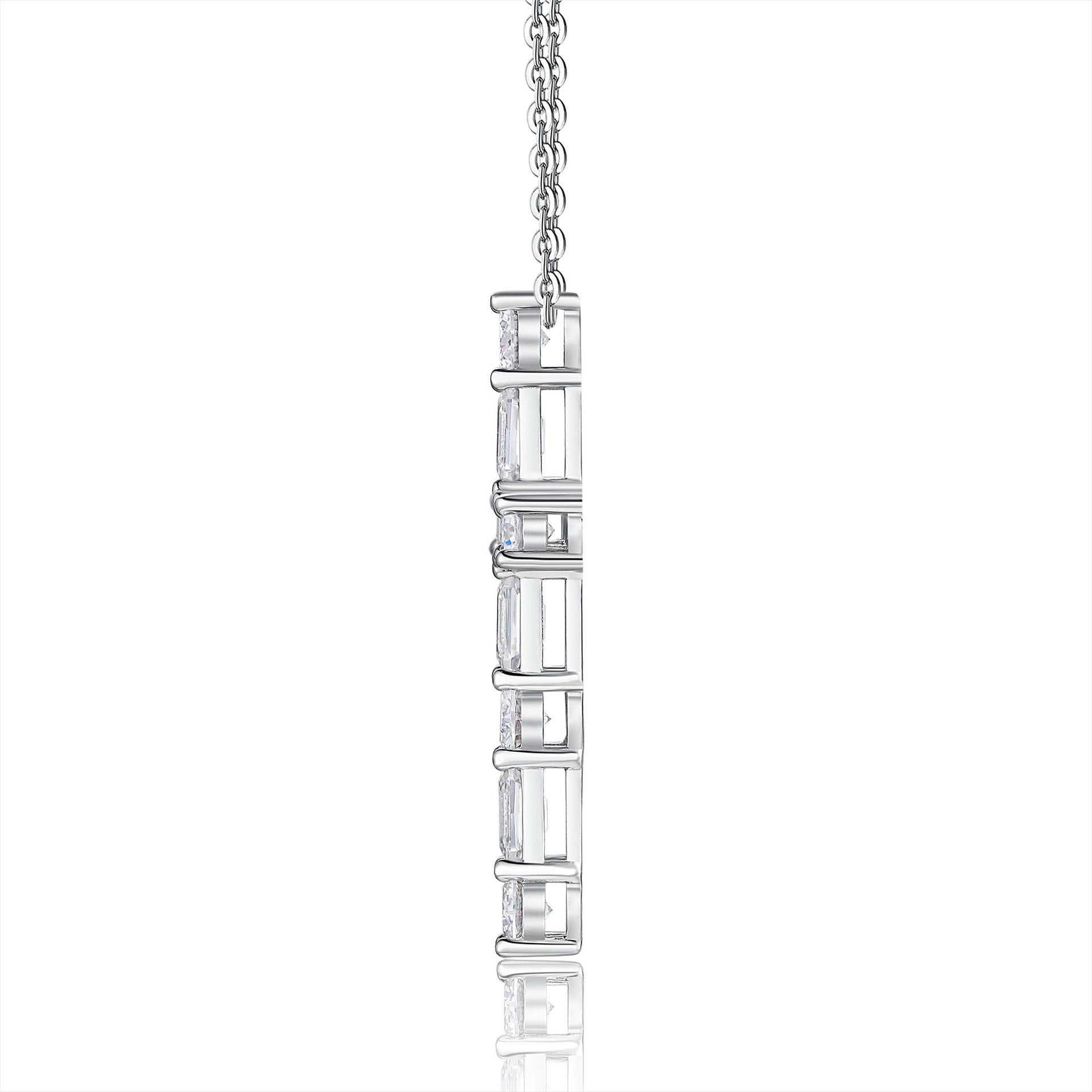 Moissanite Cross Pendant for Men and Women, Silver Plated with 18K White Gold (Necklace Not Included)