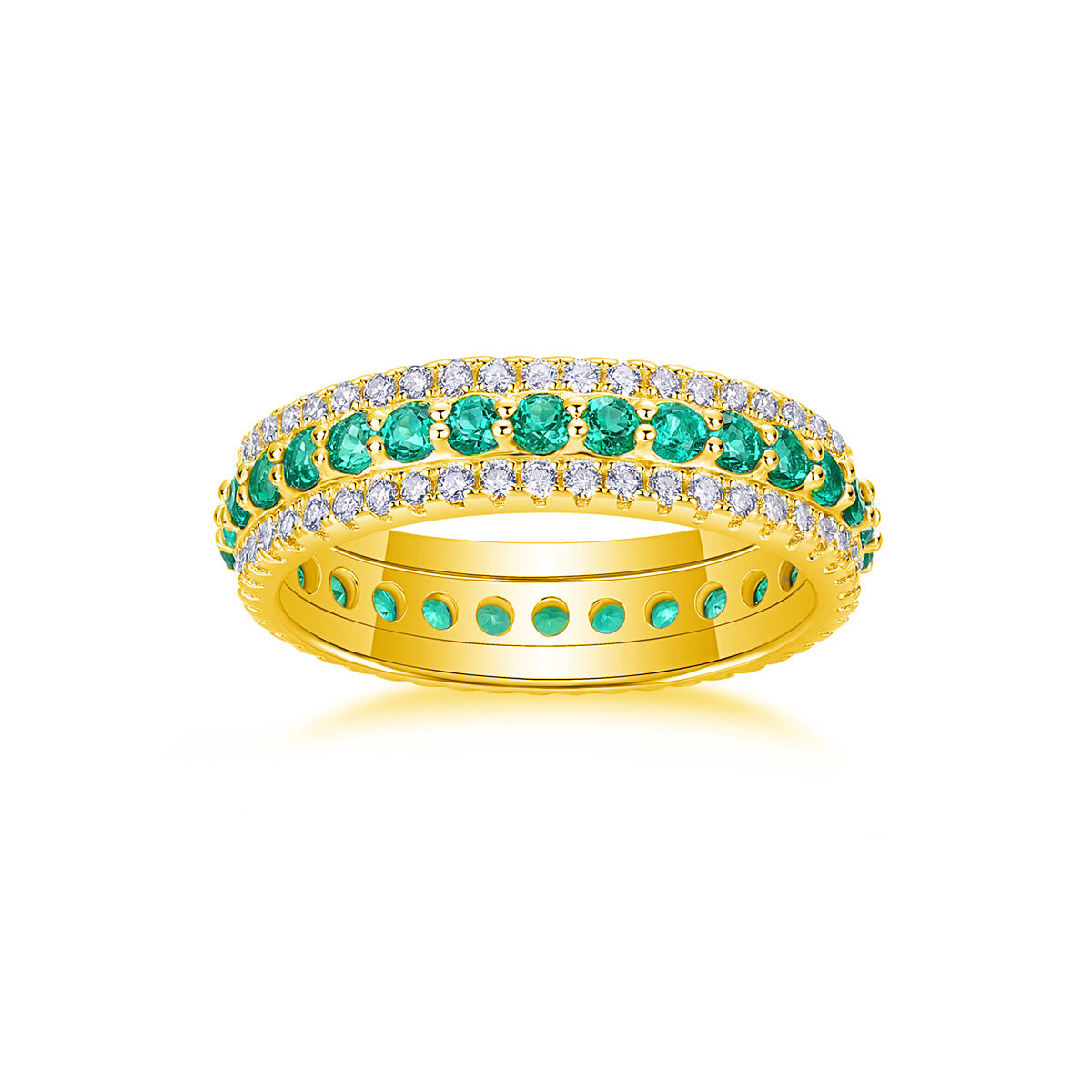 Colorful Cultivated Gemstone Moissanite Ring for Women