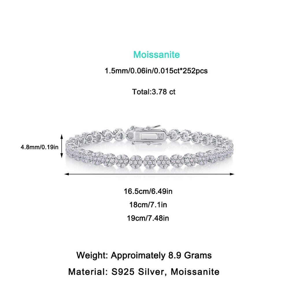 Trendy Fashion 252 Moissanite Tennis Bracelet