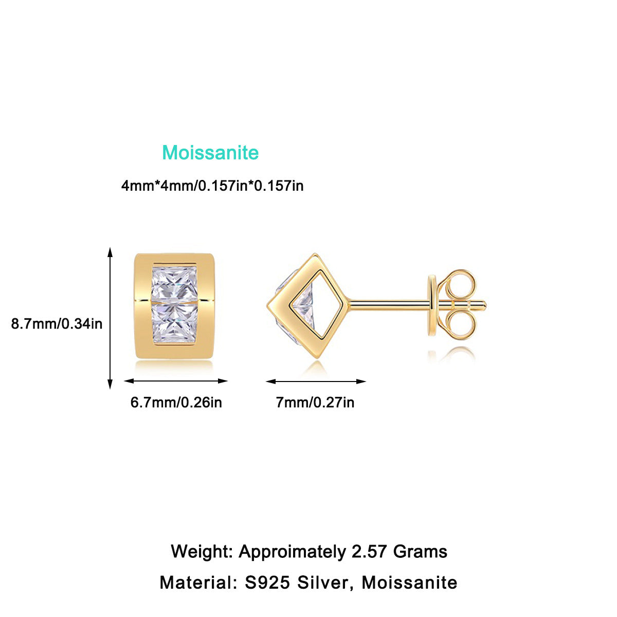 Eternal Peace Moissanite Diamond Unisex Earrings