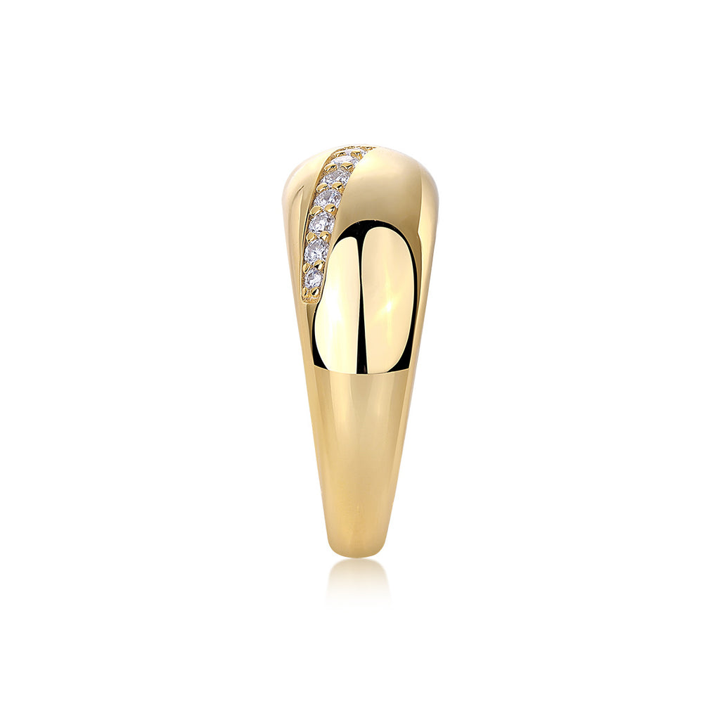 Vintage Gold Moissanite Electroplated 18K Gold Ring for Women