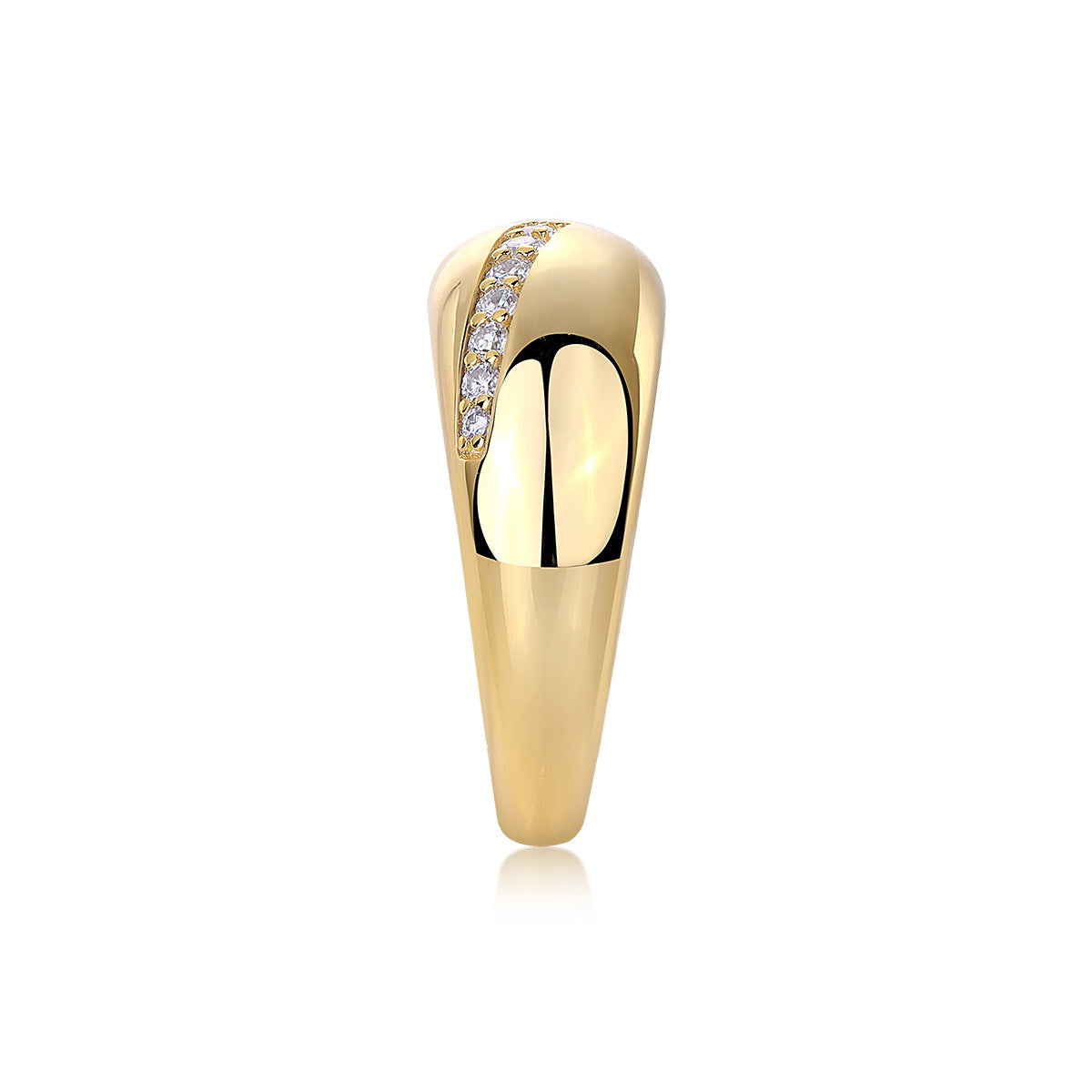 Vintage Gold Moissanite Electroplated 18K Gold Ring for Women