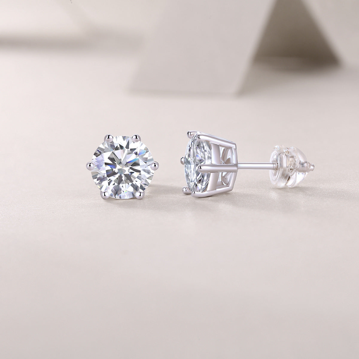 2CT(1CT*2)D-VVS1 Lab Grown Diamond Stud Earrings for Men and Women