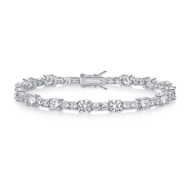 Moissanite Tennis Bracelet for Men and Women S925 Sterling Silver Plated with 18K Gold