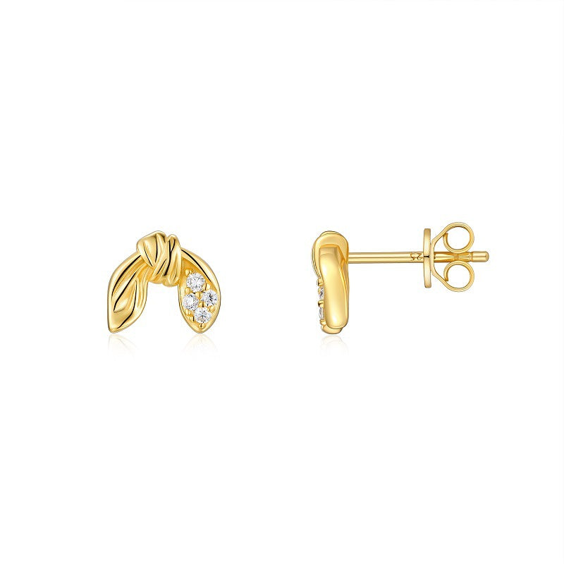 Moissanite Diamond Stud Earrings for Women S925 Silver Plated with 18K Gold