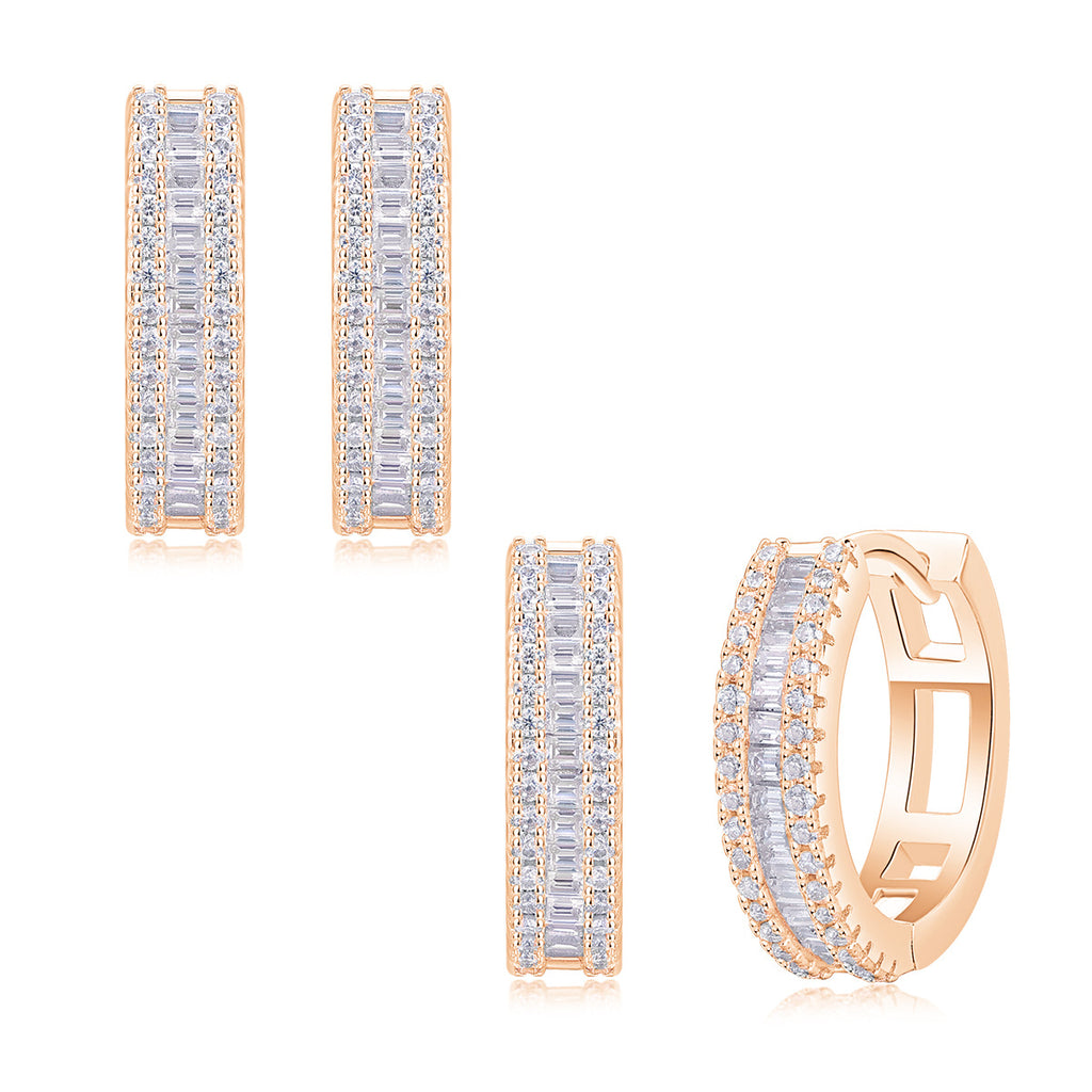 Moissanite Hoop Earrings for Women S925 18K Gold Plated