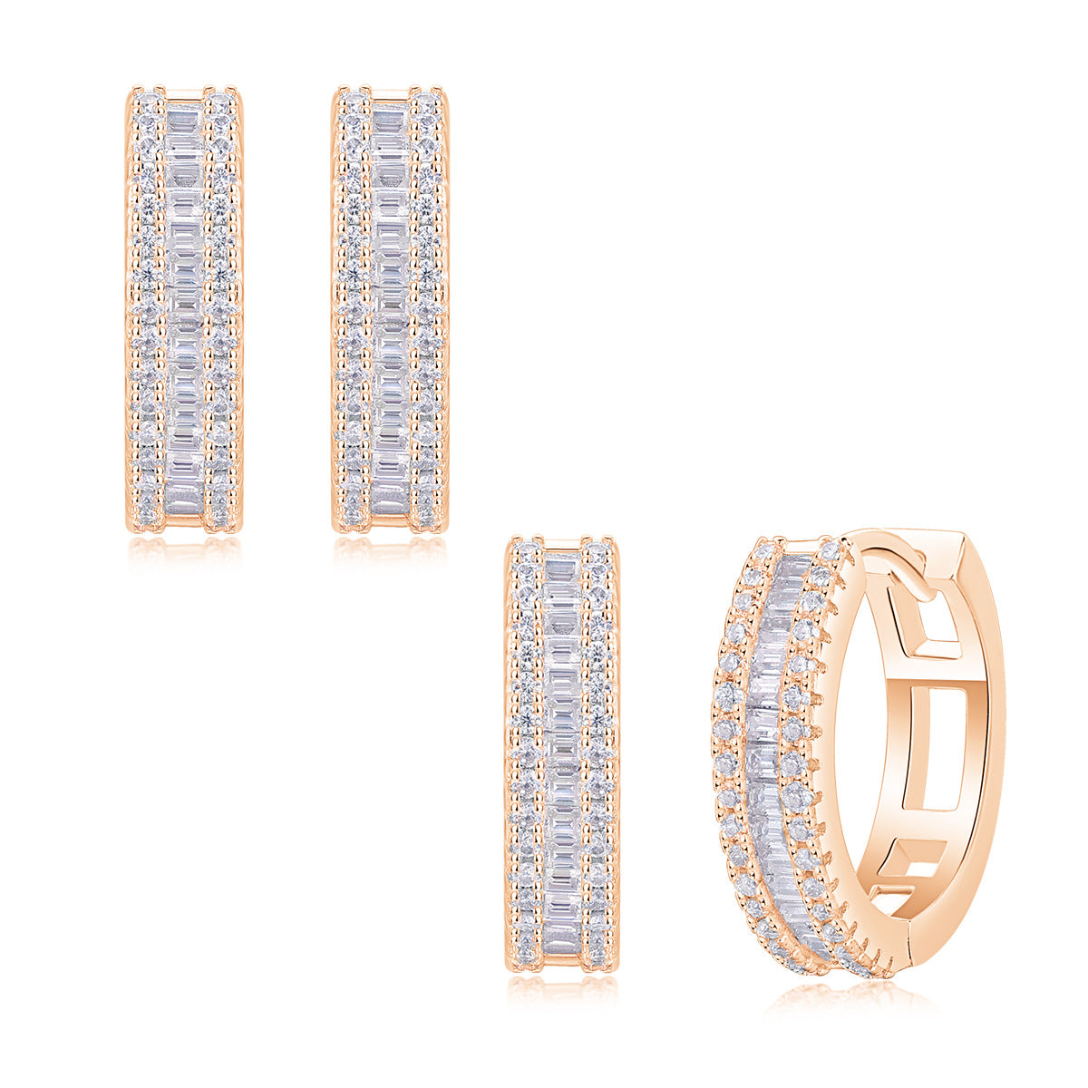 Moissanite Hoop Earrings for Women S925 18K Gold Plated