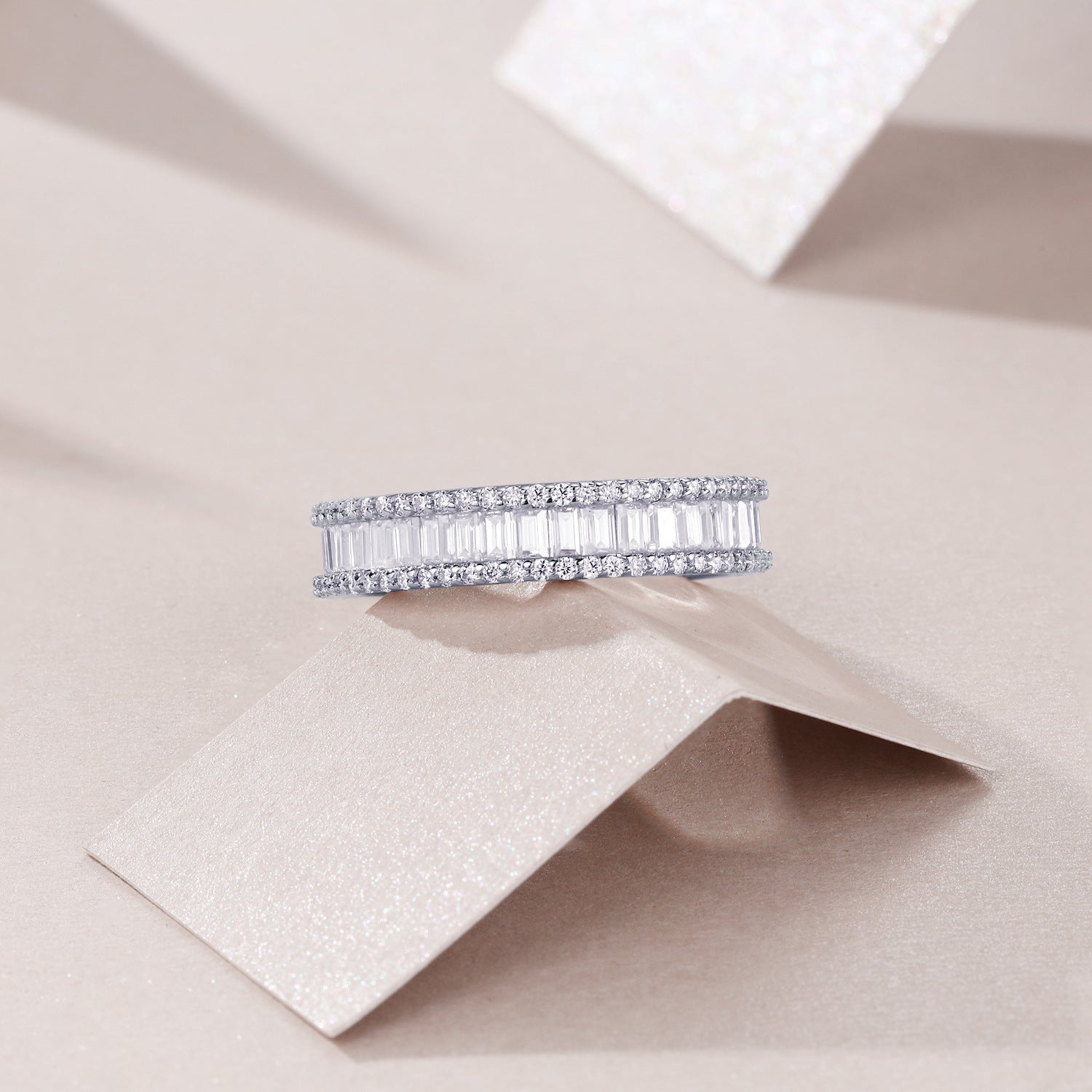 New Moissanite Diamond Ring for Women S925 Plated with 18K White Gold